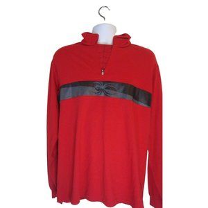 Spyder Red Black Quarter Zip Long Sleeve Shirt Size Large
